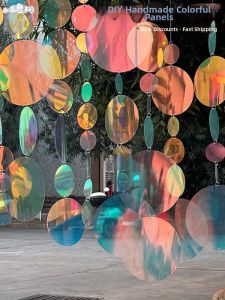 Laser Rainbow Round PVC Hanging Decor