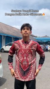 BATIK PUTRA JAWA Motif Gibranera Koko Batik Pria Slimfit Premium Bahan Katun Lapis Furing