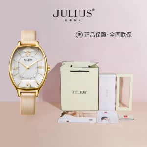 Ladies Quartz Wristwatch Fashionable Square Leather Strap Korean Style Barrel Shape Waterproof 30M Mineral Strengthened Glass