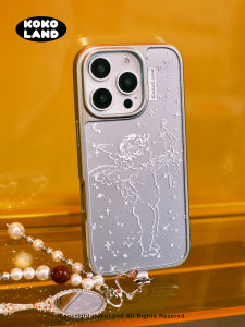 Kokoland Artistic Angel Matte Finish Electroplated Phone Case for Apple 14 15 pro 16 pro Max Durable Customized Design