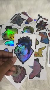 Stiker Hologram Anime Sasuke ukuran 7 cm