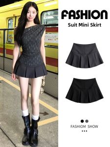 LANMENGYA | Petite Stylish Pleated A-Line High Waist Skirt