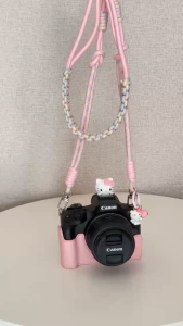 【FORESIGHT 】Da PU Đế Máy Ảnh Ốp Lưng Canon EOS R50 R100 Họa Tiết Vải Lánh Da Đế Bảo Vệ Túi Phụ Kiện