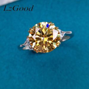 【Free Jewelry Box+Fast Delivery】Fashion Jewellery 3 Carat Champagne Moissanite Ring Adjustable Ring For Women Jewelry Wedding Christmas Gift