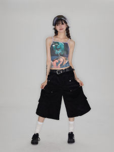 Áo Ba Lỗ Ôm Vừa Vặn in Họa Tiết DV Girl/Rebel Angel TaichiKim-24ss Áo Ba Lỗ Cotton Pha Trộn Co Giãn Thường Ngày Mùa Hè 2024