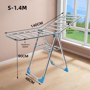 Foldable Sampayan Sturdy Standing Clothes Rack Drying Rack / Clothes drying Stand / Dual-Wing clothes drying rack / Clothes Drying stand - Stainless Steel or Carbon Steel ( Indoor & outdoor Foldable Suit to Balcony or Landed property backyard )