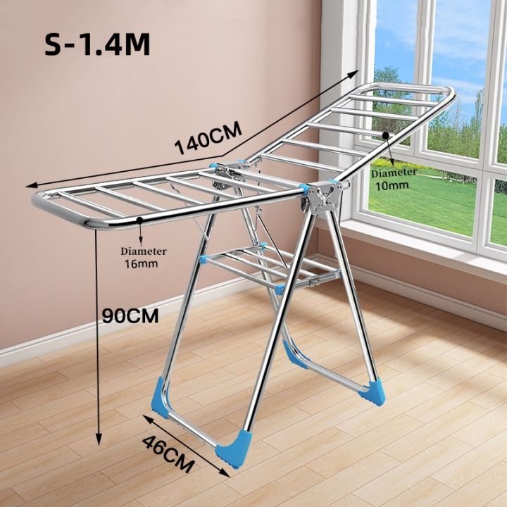 Foldable Sampayan Sturdy Standing Clothes Rack Drying Rack Clothes drying  Stand Dual-Wing clothes drying rack Clothes Drying stand Stainless