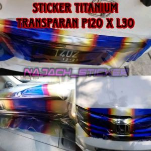 Stiker Skotlet Grill JDM Titanium Transparan Skotlet Pelangi Transparan
