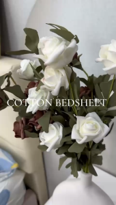 [FS01 蓝花甜心] 2500TC Luna Milk Bedsheet 牛奶丝棉床单