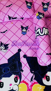 ( TERMURAH ) Seprai FULLSET Bantal Guling Motif KUROMI Terlaris Ukuran No 1 No 2 No 3