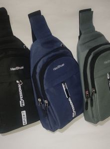 PROMO JN1715 - TAS SELEMPANG KULIT IMPORT WAIST BAG PRIA USB port CROSS BODY BAG