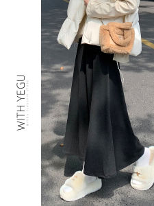 Black Velvet Long Skirt Womens 2025 New Hip Conceal Slimming Maxi Skirt Lazy Style Personality Glutinous Rice Mini Skirt