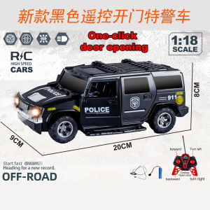 Remote Controlled Police Car Model Toy for Boys Rechargeable Steering Wheel Interactive Play Vehicle Educational Plastic Toy