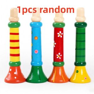 Wooden Small Horn Toy for Childrens Early Education Puzzle Montessori Toy Whistle Wind Instrument Sound Training