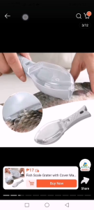 Goodshop Fish Scale Grater with Cover Manual Fish Scale Removal with Storage Container Kitchen Gadget