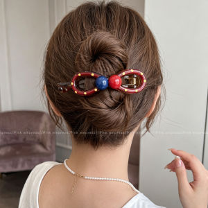 PINK EMPRESS | Coffee Color Dog Patterned Elegant Hair Clip