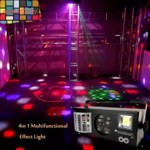 Remote Control LED 4 In 1 Gobo Laser Efek Strobo
