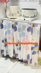 Rèm Bếp – Rèm Dán Tủ Bếp Rèm Che Kệ Trang Trí Chống Bụi Tặng Kèm Phụ Kiện Dễ Lắp Đặt