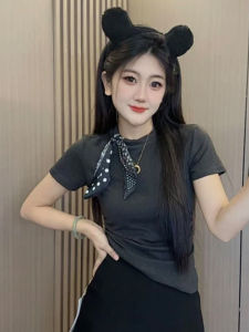 Áo Thun Nữ Tay Ngắn Cổ Tròn Ôm Vừa Vặn Thời Trang Đầu Thu Mới Về Thiết Kế Thanh Lịch Áo Thun Nữ Thời Trang