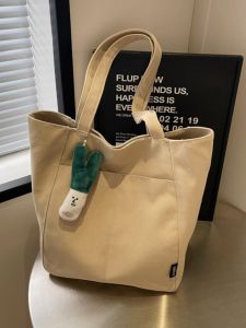 Large Capacity Canvas Tote Bag Womens Commuter Shopping Bag Casual Versatile Single Shoulder Bag for Class Autumn Winter