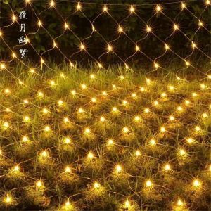 3mx3m 3mx2m 2mX2m Christmas Garlands LED String Lights Christmas Net Lights Fairy Xmas Party Garden Wedding Decor Curtain Light