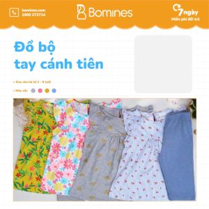 Đồ bộ bé gái tay cánh tiên kèm quần legging BOMINES vải cotton mềm mát DOBOTAYCANHTIEN