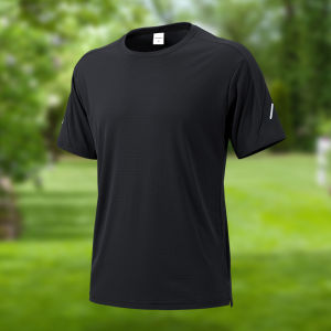Mens Sport Ice Silk T-Shirt Short Sleeve Quick Dry Running Basketball Training Clothes Casual Style Moisture Wicking Breathable