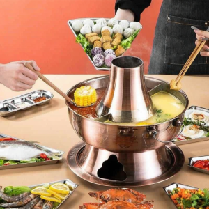 ZUOLEJIA | Copper Divided Hot Pot Charcoal Stove