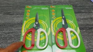 กรรไกรตัดแต่งกิ่ง - บอนไซ ตัดแต่งปิ่งต้นไม้ในสวน ปากสั้นใช้ตัดงานฝีมือตัดกระดาษ กรรไกรขาวแดง ปากสั้น