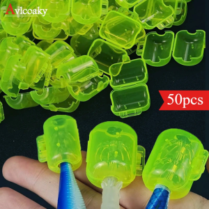 Ackibbik 50pcs Squid Jig Hook Protector Cover Squid Hooks Protector Shrimp Umbrella Case Wood Shrimp Hook Covers