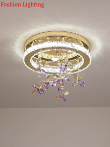 Modern Dining Room Crystal Light Circular Bedroom Ceiling Light LED Luxury Living Room Decorative Lamp