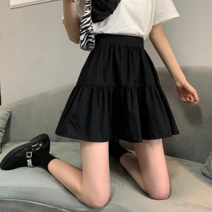Cloud Pattern A-Line Mini Skirt Sweet Cute Anti-Aging Slimming Half-length Fluffy Short Skirt Korean Style Pure Color China Style