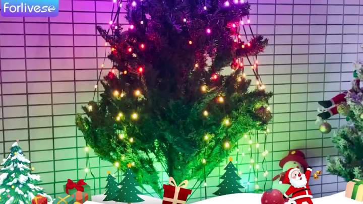 Smart Christmas Tree Lights with Ring Indoor Outdoor, 6.6FTx16 String 320 LED APP & Remote Control DIY Color Changing Christmas Tree Ring Lights Timing Music Sync for Christmas Tree Decorations