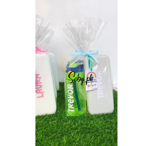 SOBY PH Personalized Pencil Case Gift Set for Kids | Custom Name Baby Gift Basket Bundle | Birthday Gift for Boys & Girls