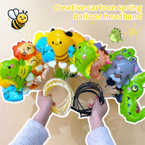 ที่คาดผมรูปการ์ตูนสำหรับที่รัดผมลูกโป่งเครื่องประดับผมวันเกิดโรงเรียนอนุบาลน่ารักบอลลูนสัตว์