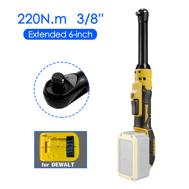 Electric Ratchet Wrench 220N.m Cordless Extended 6-inch Ratchet Wrench ...