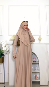 Yasir - Abaya inara Stelan Hijab + inner bahan spandek balon semi jersey