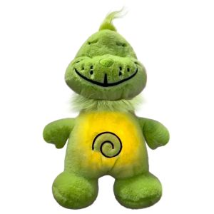 Green Shaggy Anime Plush Toy Breathing Companion Doll Glowing Belly Stuffed Animal Peripheral Holiday Gift for Kids