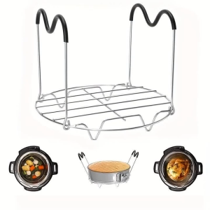 Durable Lifting Meat And Vegetables Instant Pot Kitchen Pressure Cooker Cookware Steaming Tray Steam Rack With Silicone Handles Steamer Stand