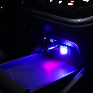 Bộ Đèn LED Nội Thất Ô Tô Mini 4 Chiếc 5V RGB Đổi Màu Trang Trí Ban Đêm Cắm Là Chạy Trang Trí Nội Thất Xe Hơi
