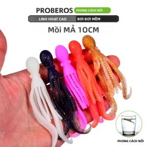 Mồi Câu Mềm PROBEROS 5 Chiếc Chất Liệu Silicon Chống Cắn Dành Cho Cá Vược & Cá Hồi Bền Dùng Được Ở Nước Biển