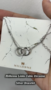 MILLENNE Made For The Night Links Cubic Zirconia Silver Bracelet with 925 Sterling Silver (MLP-01)