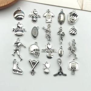 20/21 Chiếc Cổ Bạc Thể Thao Quyến Rũ Hợp Kim Vận Động Viên Jersey Thiết Kế Bóng Mặt Dây Chuyền Cho DIY Trang Sức Làm Phụ Kiện Thời Trang