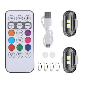 KEVANLY | 1/2/4x RGB Led Aircraft Strobe light Motorcycle Light LED Flash Wireless Remote Light Aircraft Airplane Helicopter Warning Light