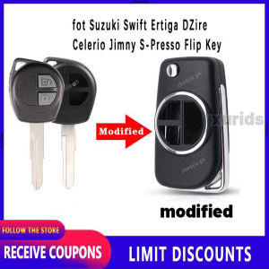 High quality modified flip key For Suzuki Swift Ertiga sx4 vitara alto ignis DZire Celerio Jimny S-Presso flip key remote control flip cover car accessories kit With logo