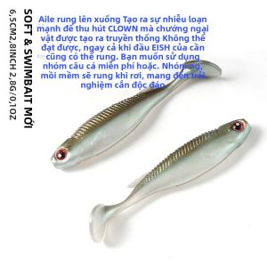 Mồi Câu Mềm SUNMILE 6.5CM Mồi Giả Có Mắt 3D Đầu Jig Dành Cho Cá Vược Cá Chó Cá Hồi Cá Mú Câu Cá Biển Sông Hồ