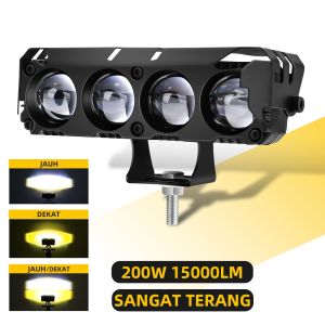 Lampu Sorot SQL 4 Mata 2 Warna Kuning Putih 12 Volt - 24 Volt Universal