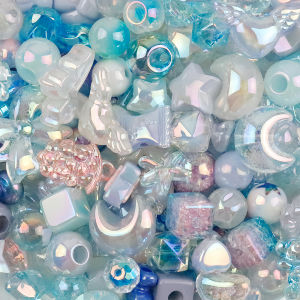 500g Acrylic Hạt Pha Trộn Hoa Trái Tim Tròn Vòng Tay Handmade Trang Sức Làm Phụ Kiện Ngẫu Nhiên Kích Thước Thủ Công Tiếp Liệu