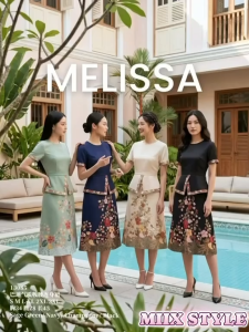 (MELISSA-MLS13085)SMLXL2XL3XL Womens clothing batik dress short sleeves summer new style temperament dress