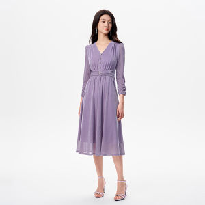 Koradior | French Fitted Velvet Rhinestone Slimming Elegant Dress
